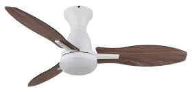 Ventilateur de plafond métal blanc mat et lampe - Gale