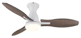 Ventilateur de plafond métal blanc mat et lampe - Gale
