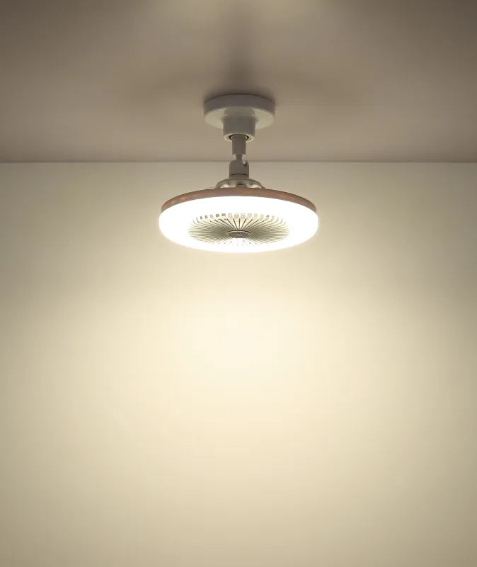 Ventilateur de plafond plastique blanc mat et lampe - Lidea