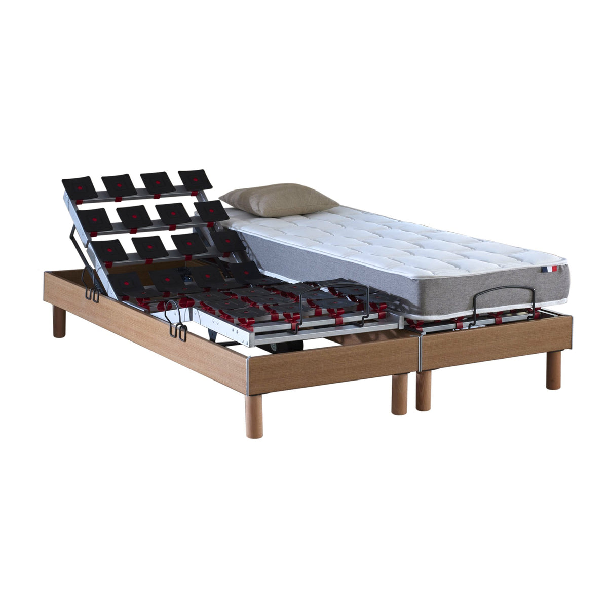 Ensemble literie électrique relaxation à plots + Matelas mousse HR35 2x80 x 200