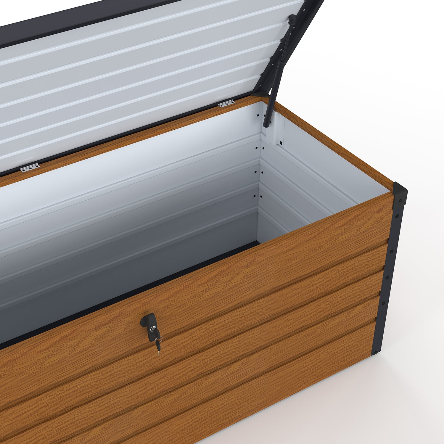 Coffre de jardin métal effet bois 600L