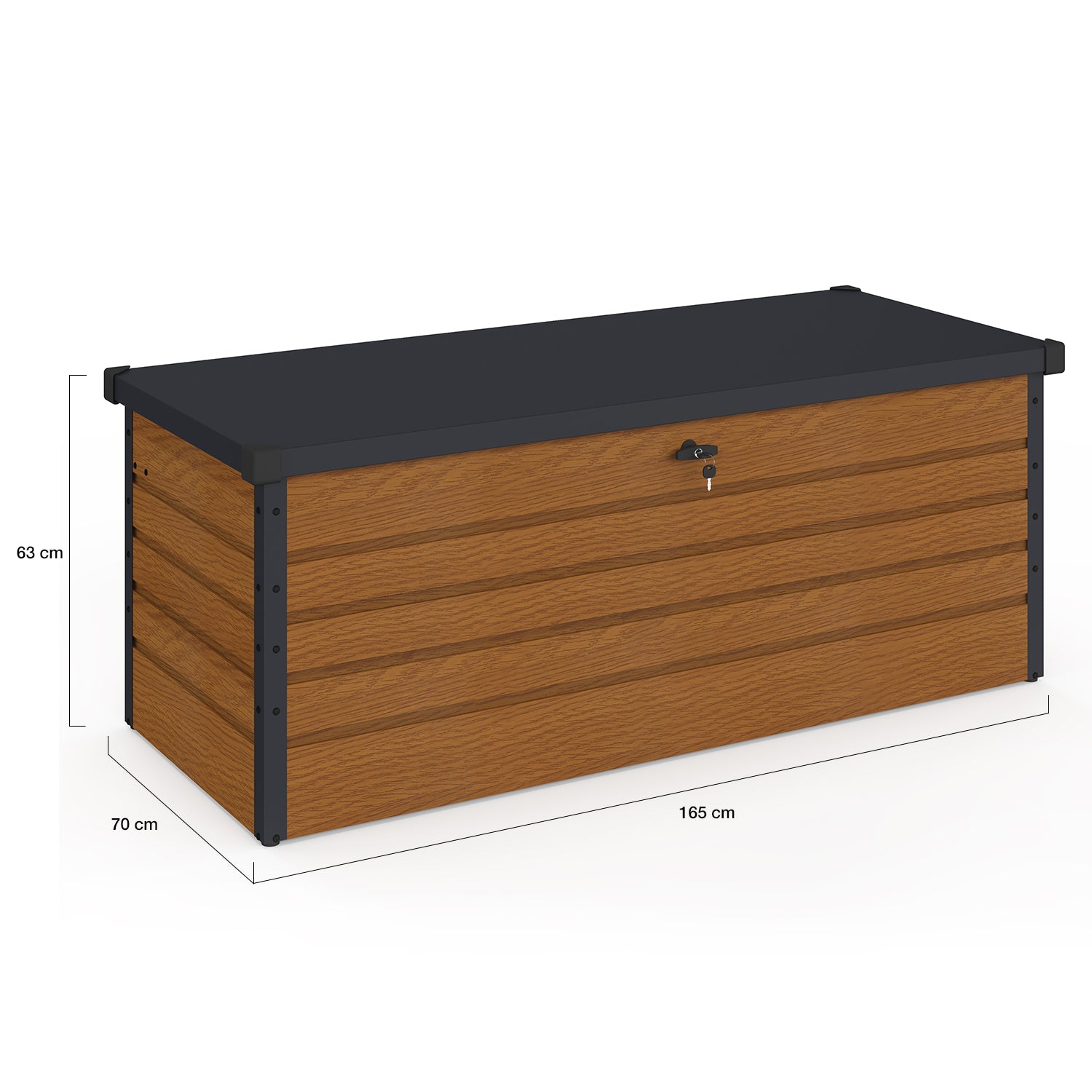 Coffre de jardin métal effet bois 600L