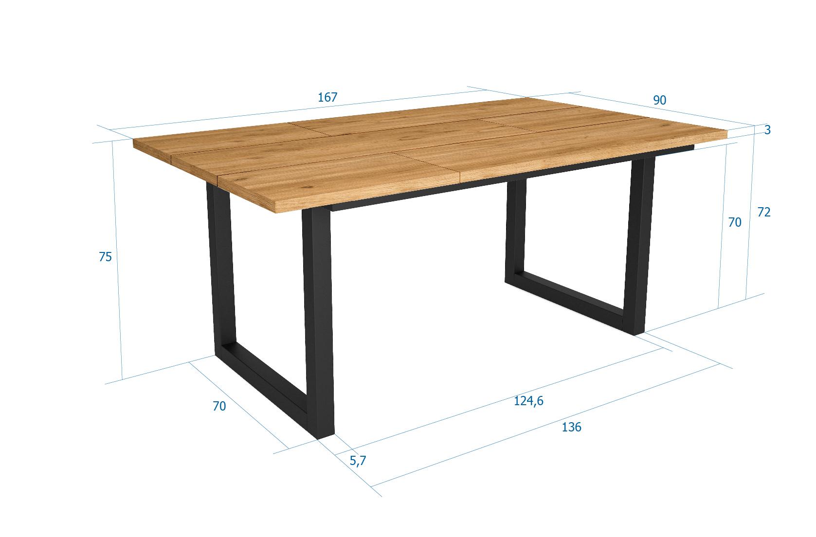 Table à manger, 8 personnes, 170 cm