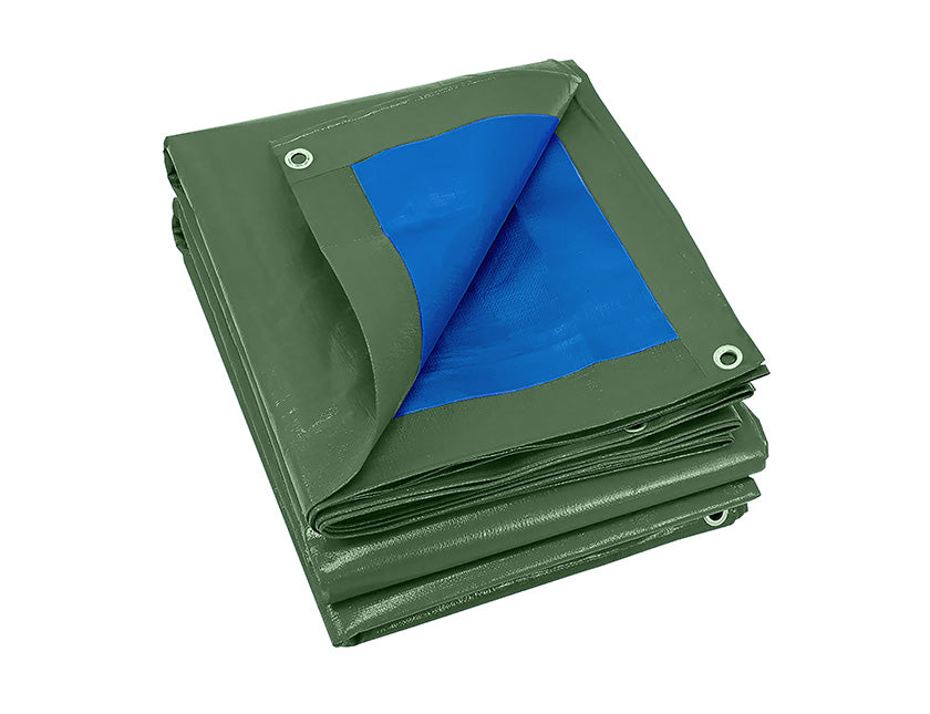 Bâche de protection 67 g / m2 - Verte et bleue