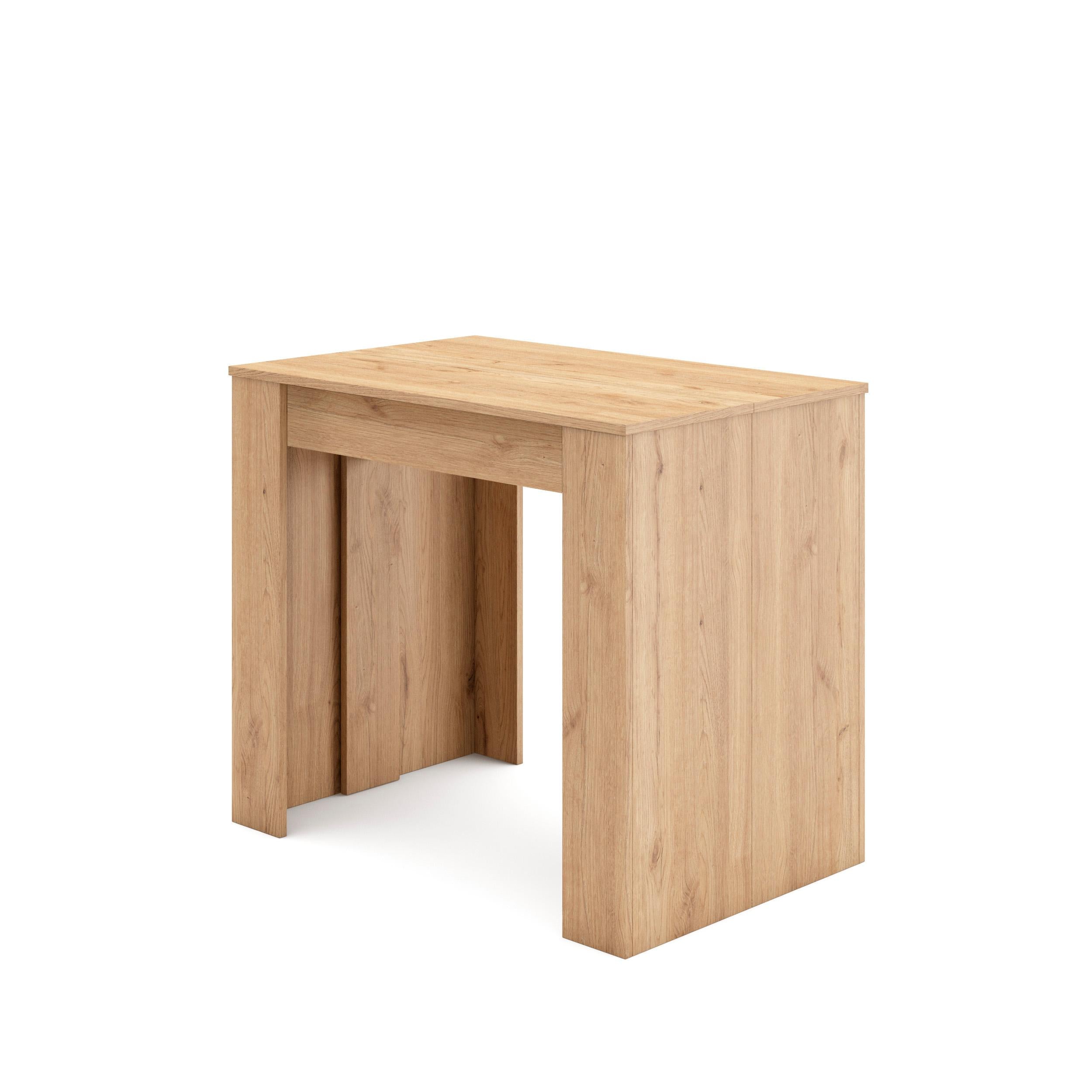 Table console extensible, 260, Pour 12 personnes, Chêne