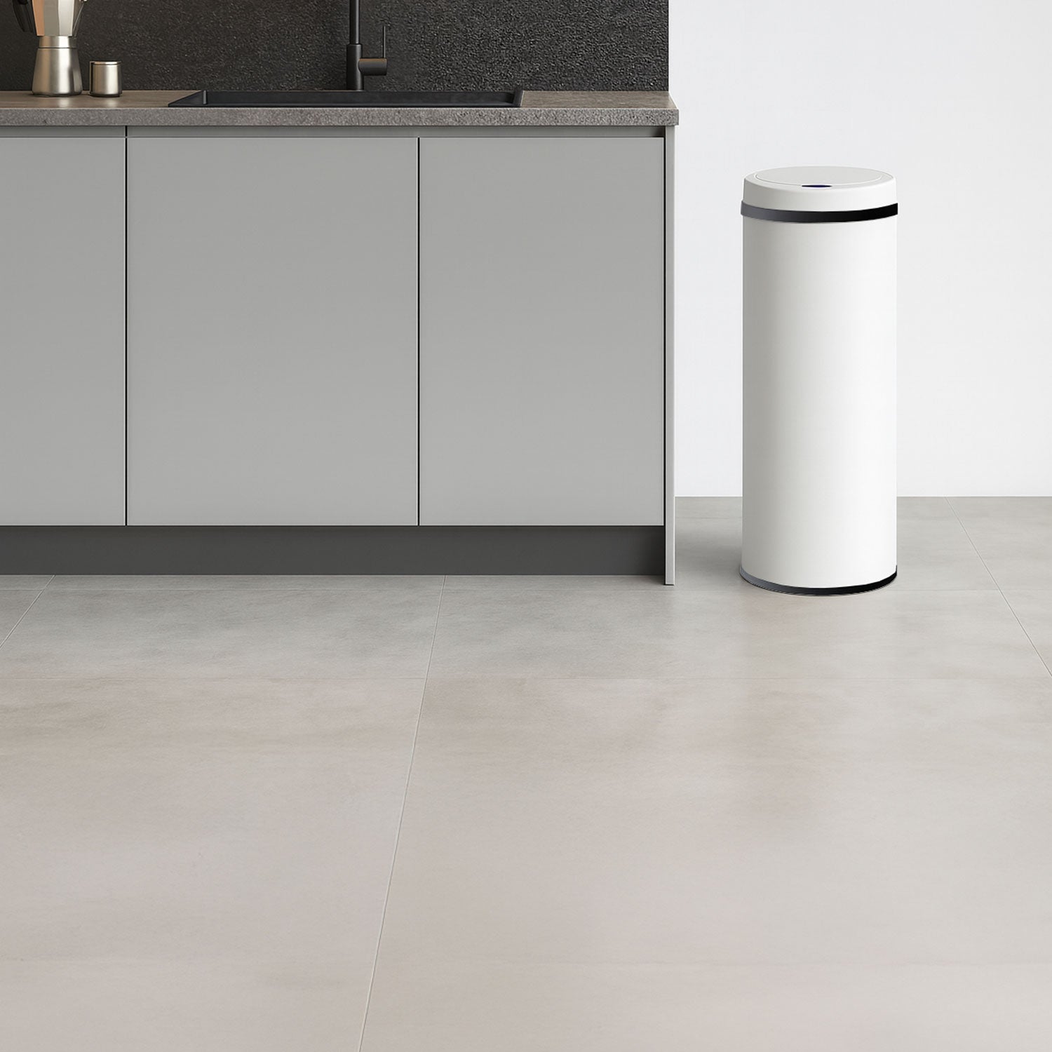 Poubelle 50 L automatique Blanche