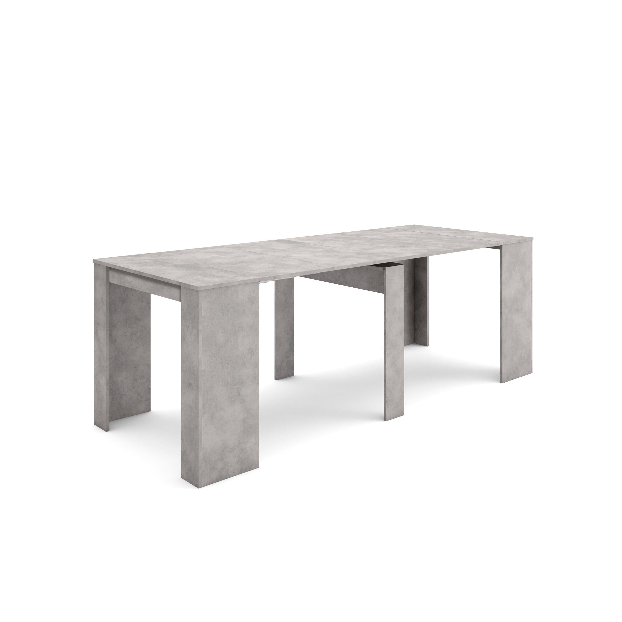 Table console extensible, 220, Pour 10 personnes, Ciment