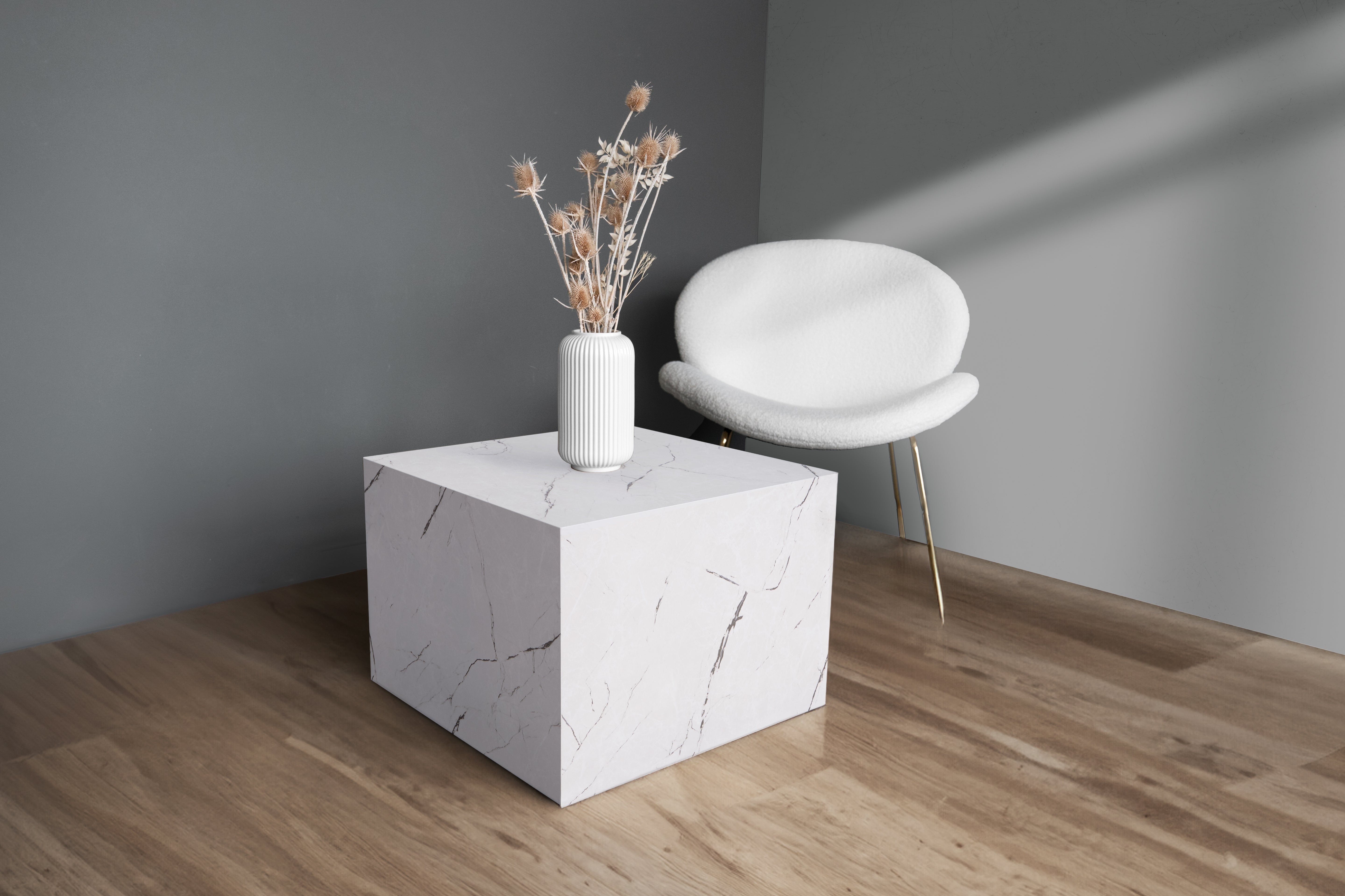 Table d'appoint blanc - Cuboid