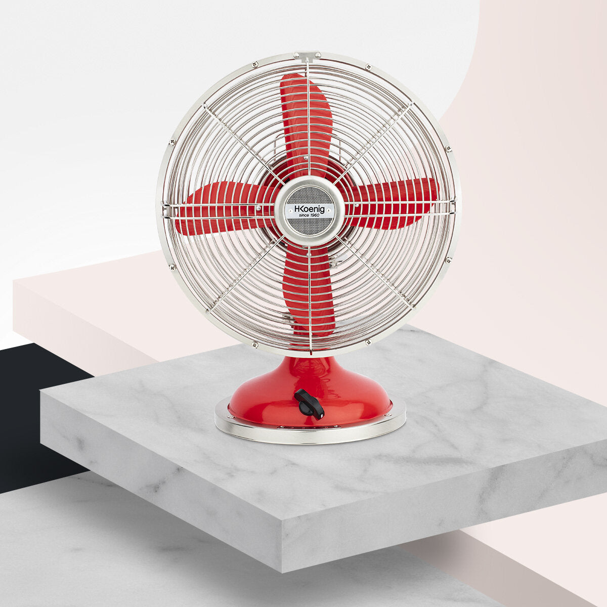 Ventilateur design métal - Rouge