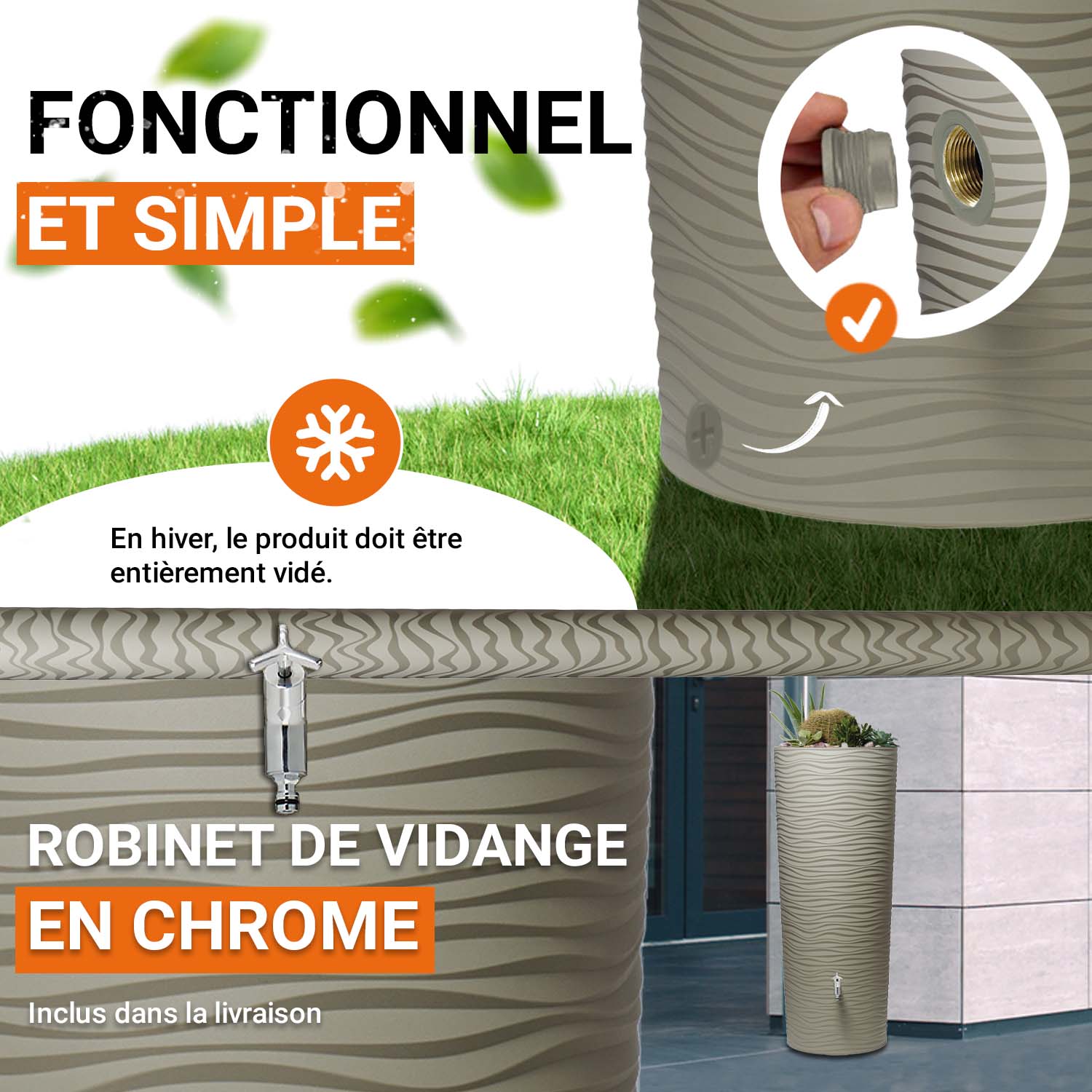 Kit Natura 2en1 350 L, sahara