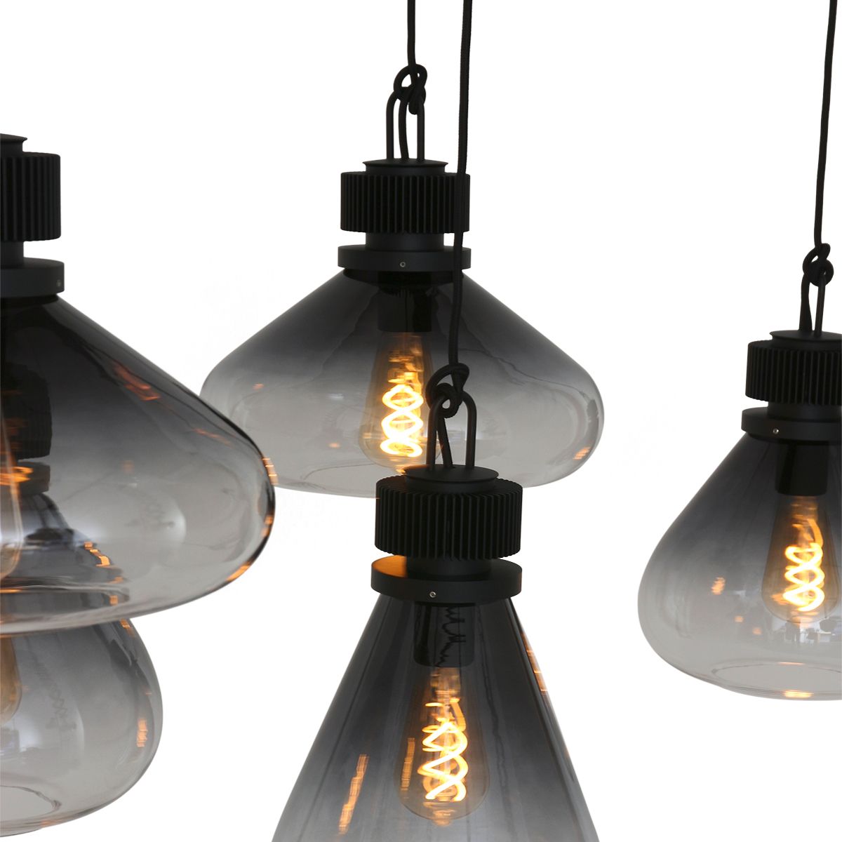 Suspension design 6 lampes noire - Flere
