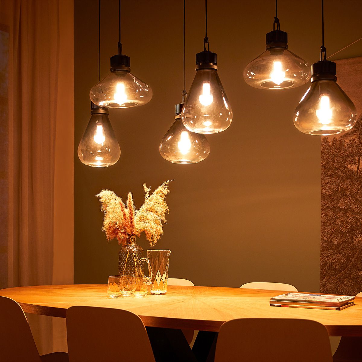 Suspension design 6 lampes noire - Flere