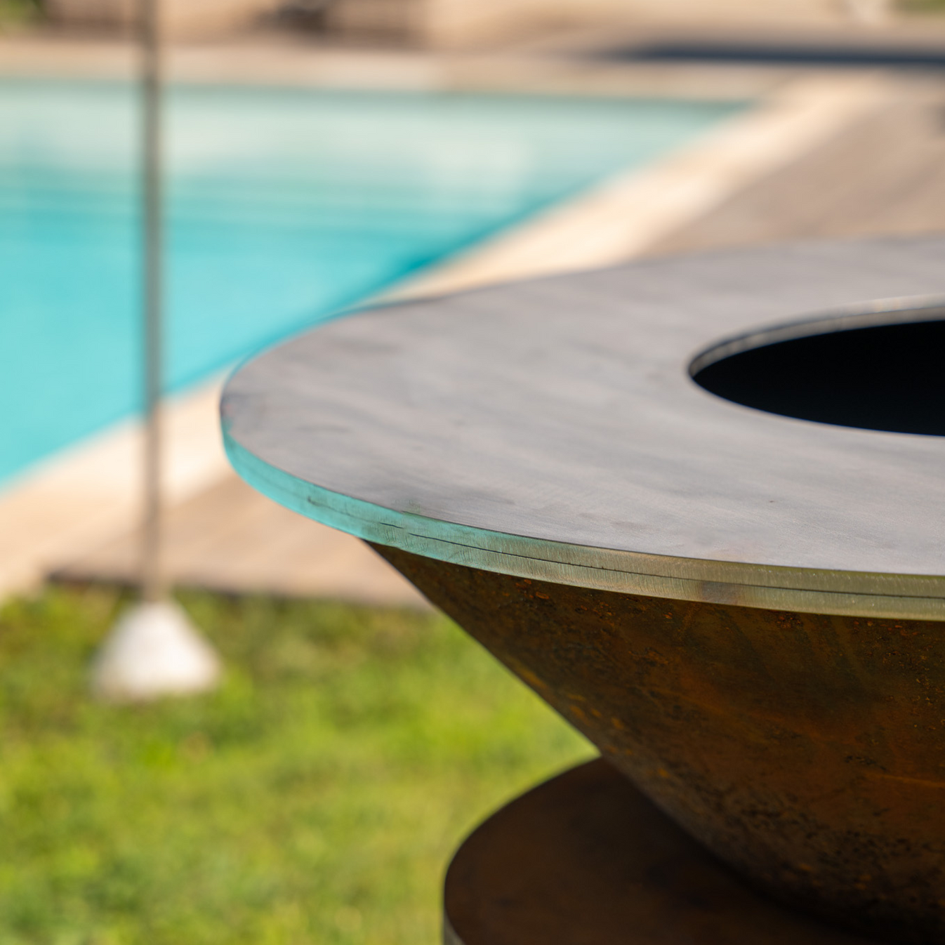 Brasero plancha Ellipse 80 corten plaque inox
