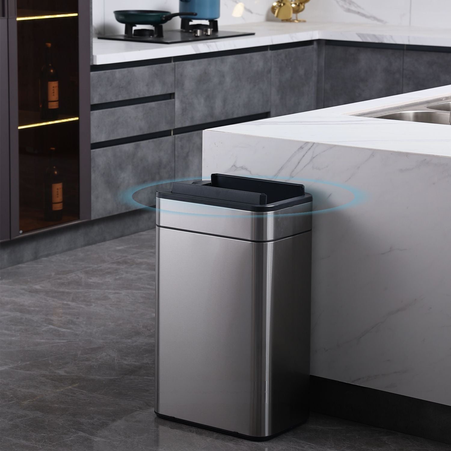 Poubelle Smart Sensor 60l Gris Carbone