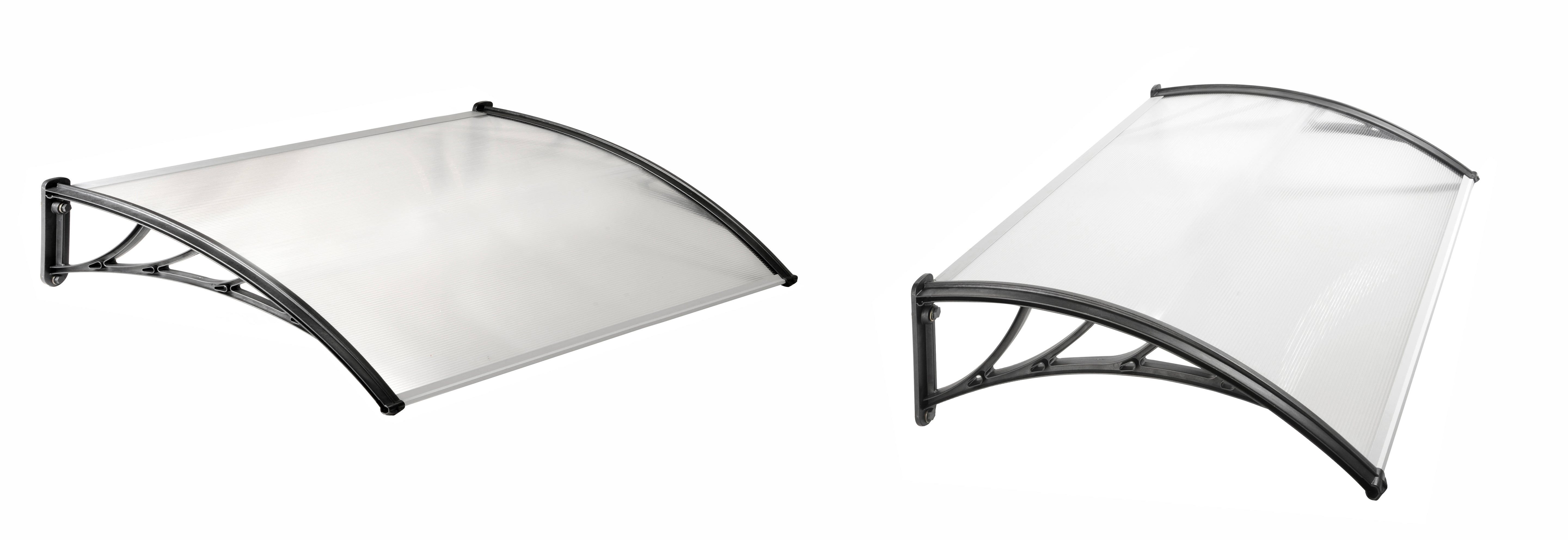 Marquise de porte transparente 80x150cm