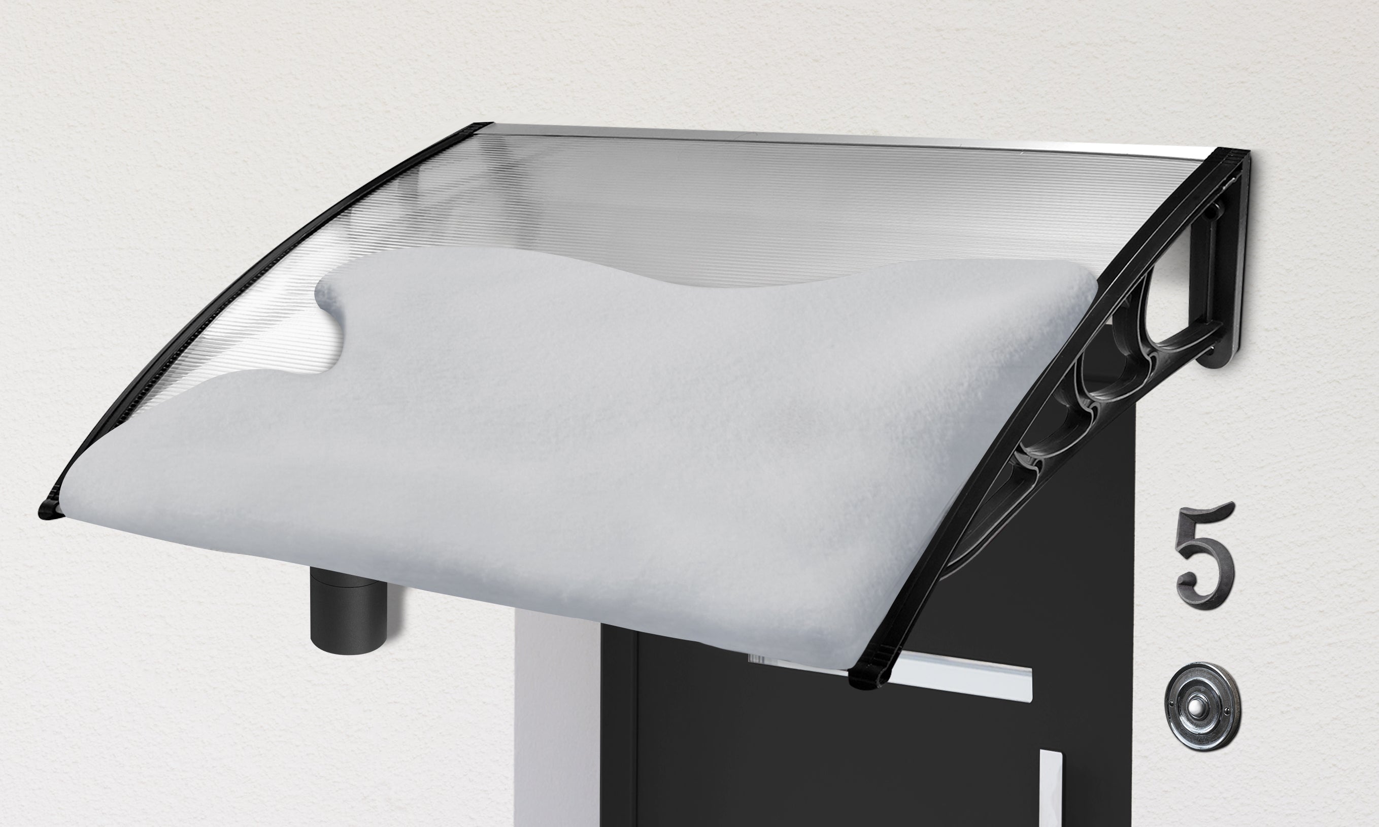 Marquise de porte transparente 80x150cm
