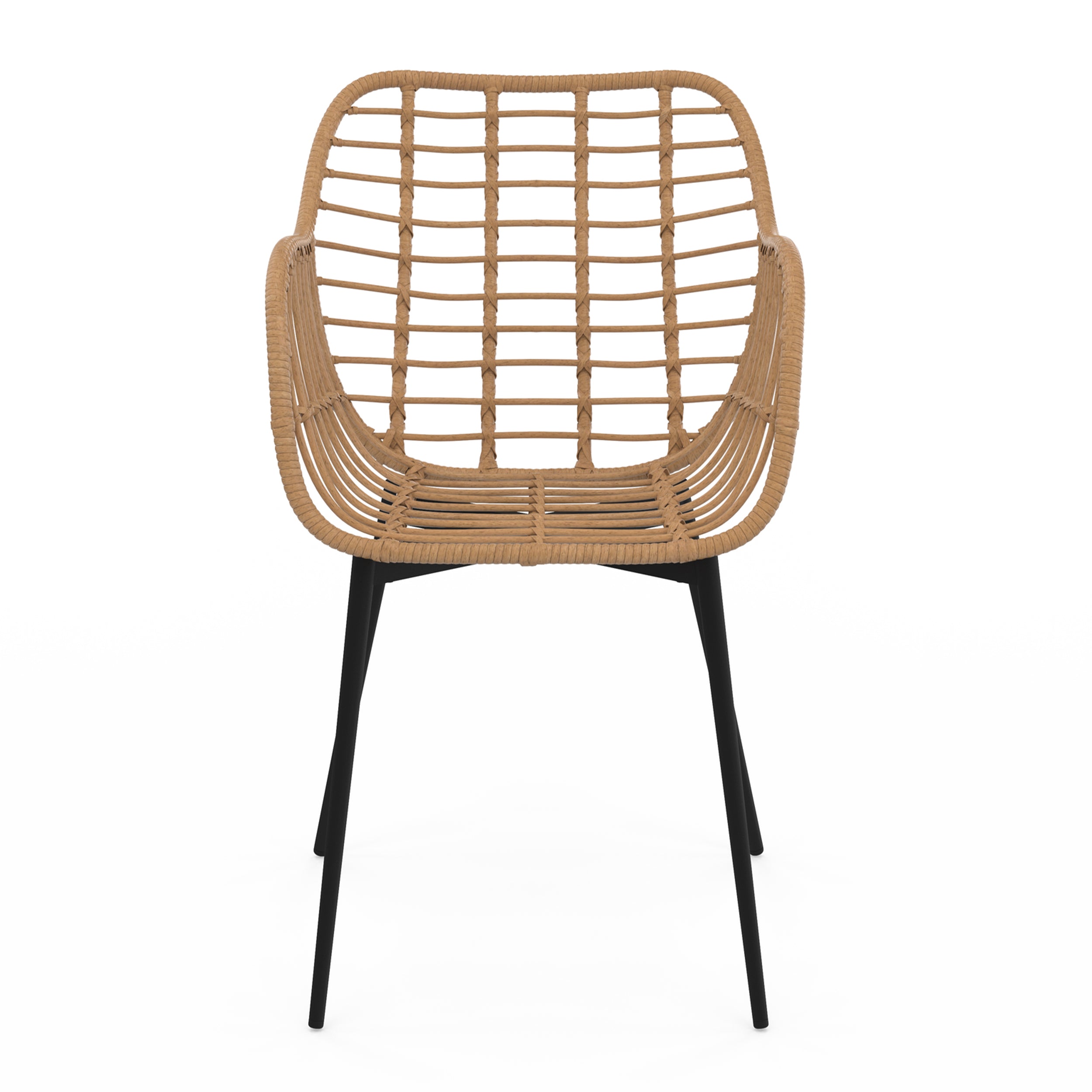 Fauteuils Cuba effet rotin et pieds métal - lot de 2