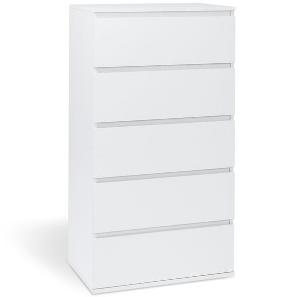 Commode Tom 5 tiroirs blanche