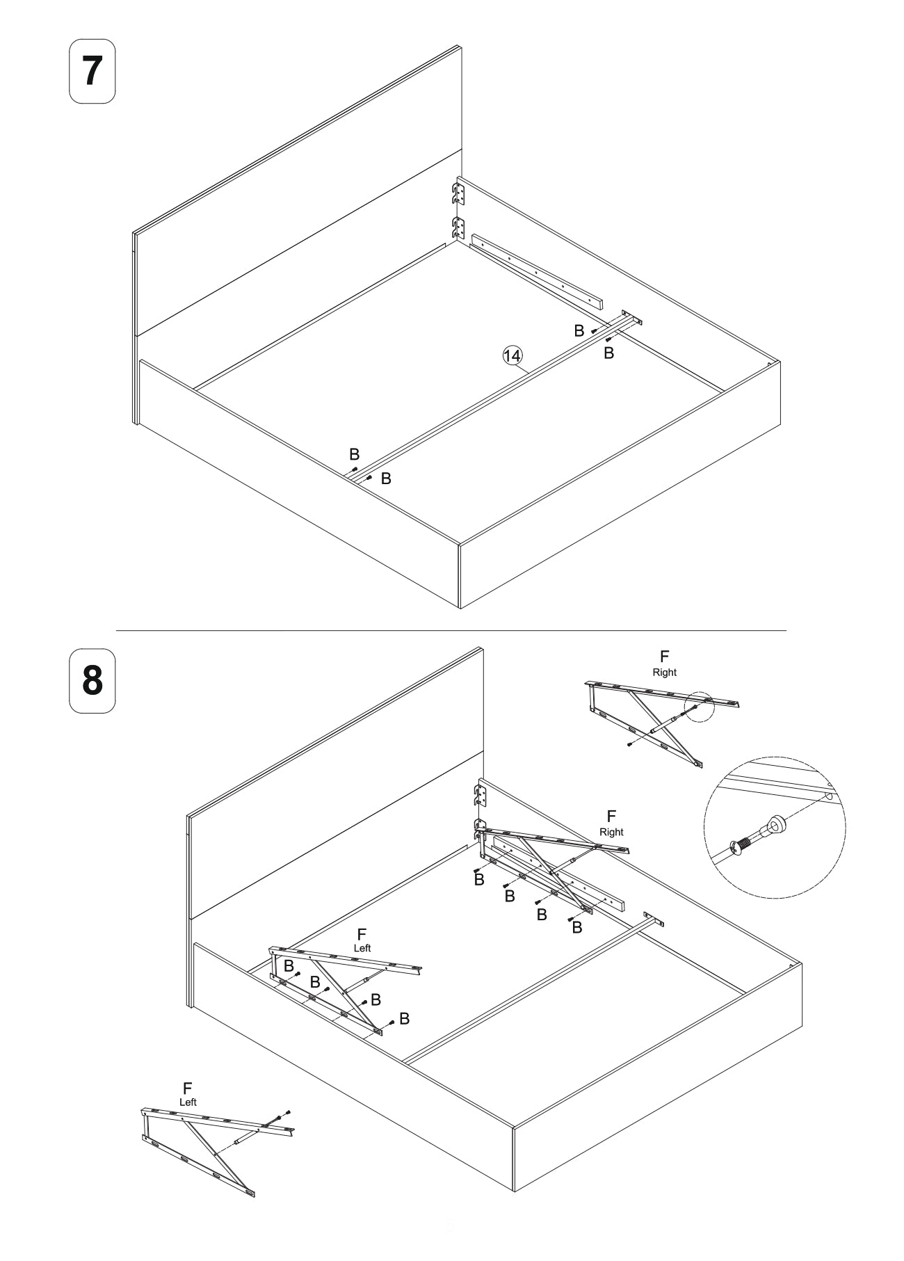 Lit coffre Sicilia avec sommier et tête de lit effet bois 160x200cm