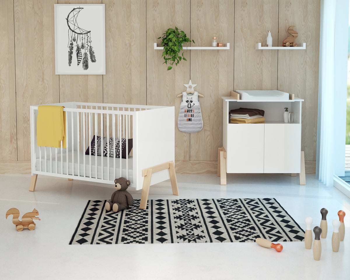 Lit bébé en bois hêtre brut CANAILLE 60 x 120 cm