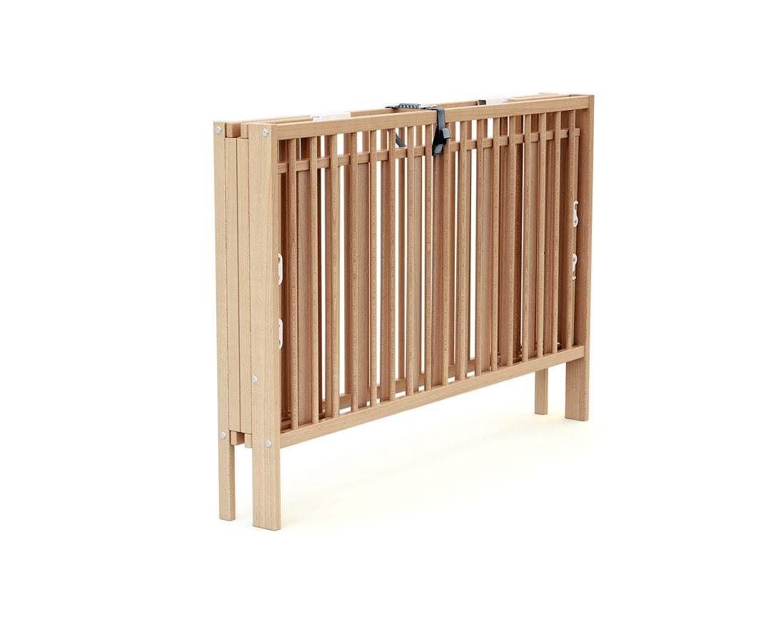 Lit bébé pliant en bois FOLDO Hêtre Verni 60 x 120 cm