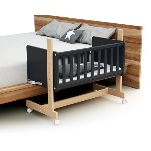 Berceau cododo évolutif bois Gris Graphite et Hêtre Verni 40 x 80 cm