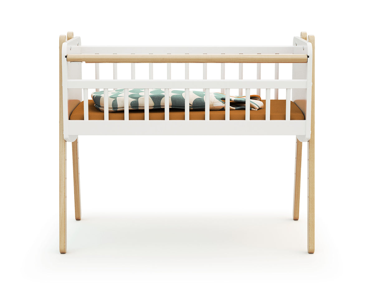 Berceau cododo en bois PIRATE Blanc et Hêtre Verni 40 x 80 cm