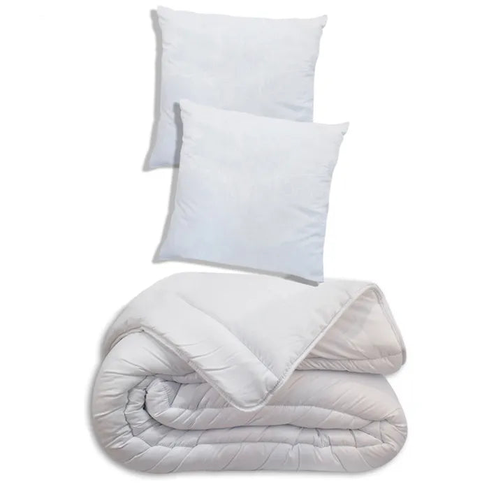 Couette tempérée + Oreillers 100% polyester 60x60 Dimensions - 140 x 190 cm