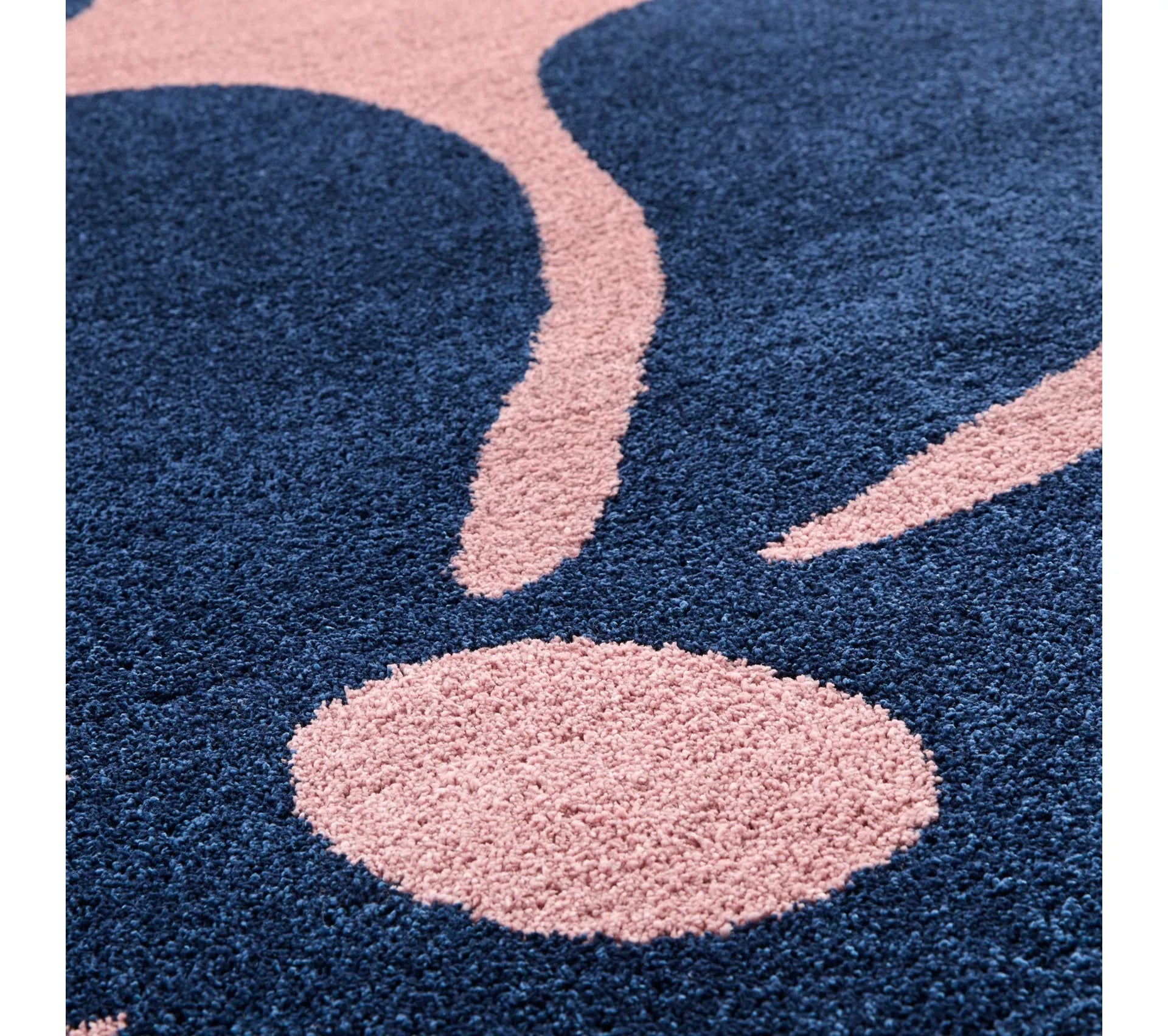 Tapis intérieur à poils longs - motifs fleurs - Groovy - Bleu