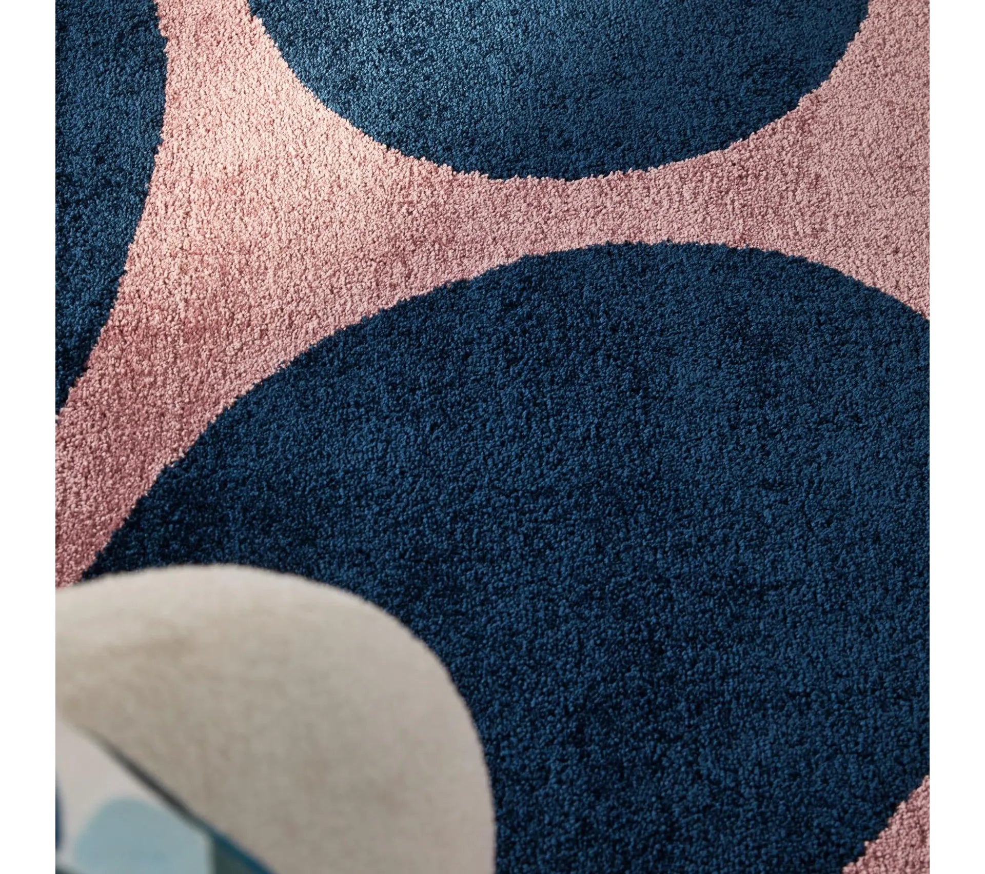 Tapis intérieur à poils longs - motifs fleurs - Groovy - Bleu