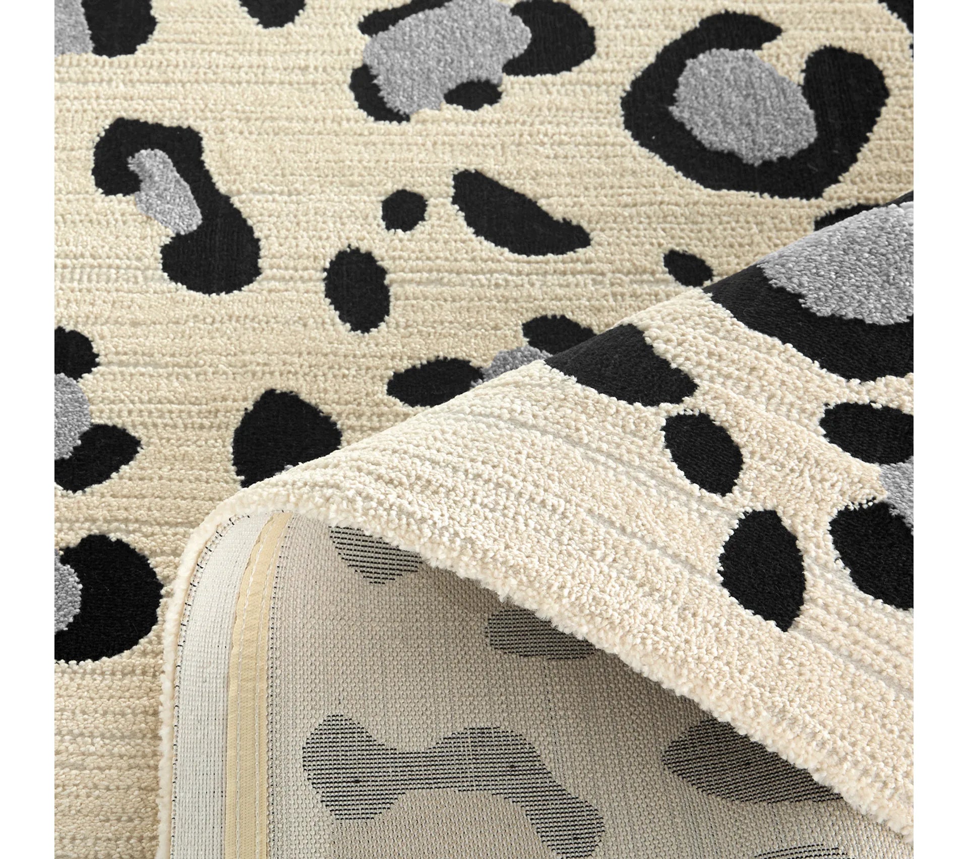 Tapis d'intérieur - Motif léopard - Leovah - Crème