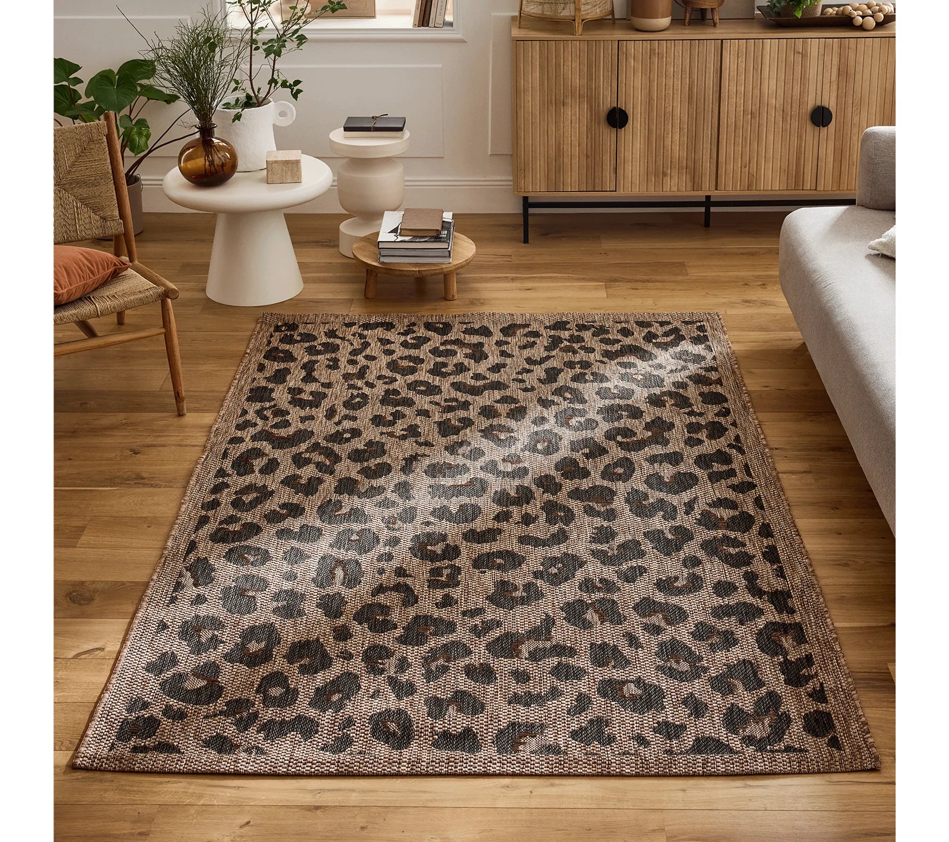 Tapis d'intérieur/extérieur - Motif léopard - Savanna - Marron