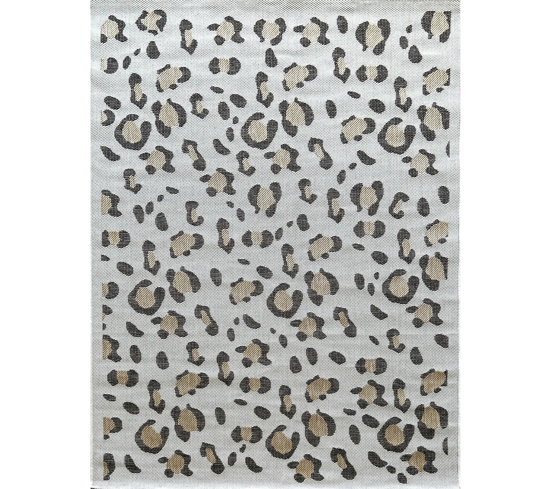 Tapis d'intérieur/extérieur - Motif léopard - Savanna - Crème