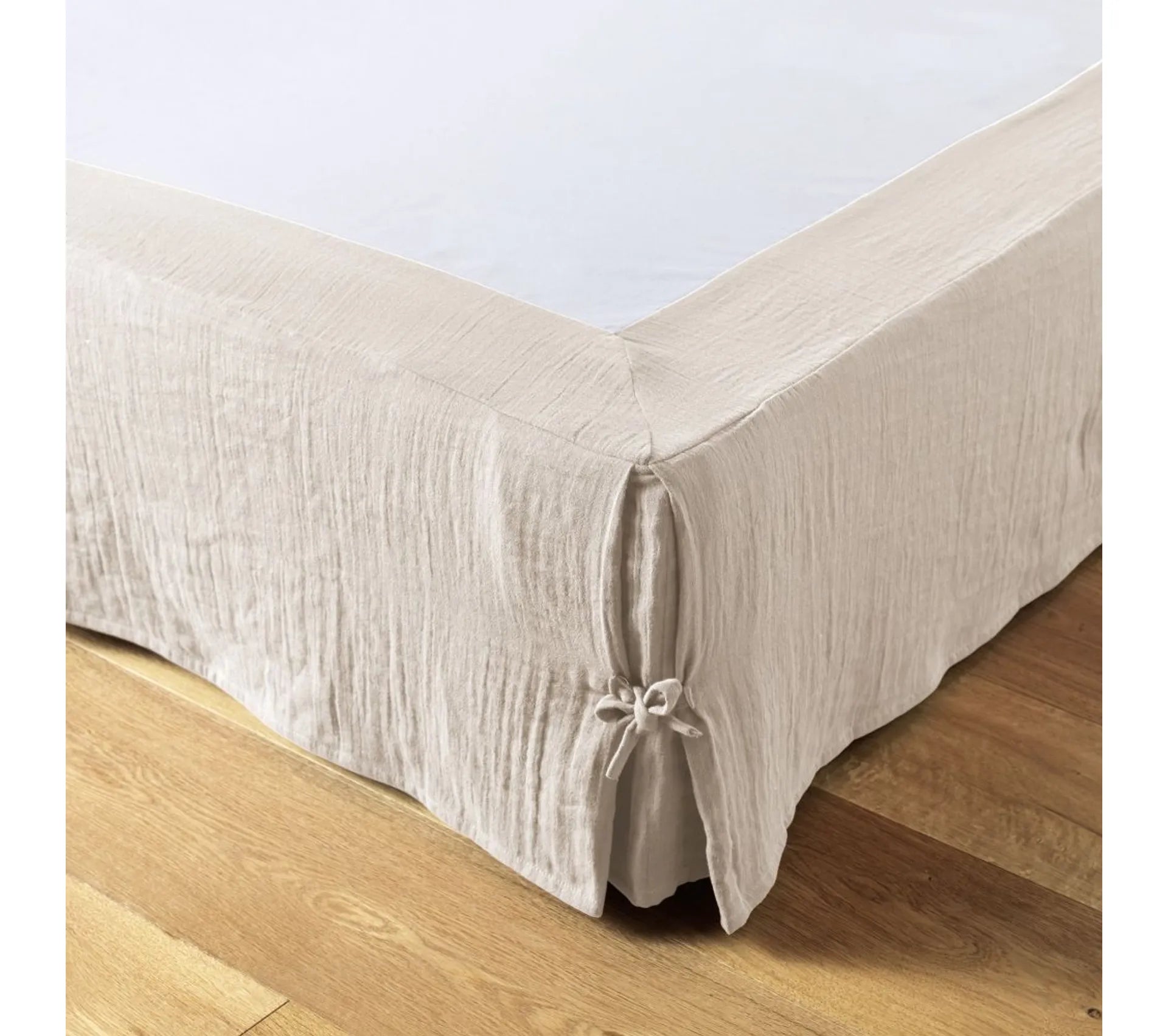 Cache sommier Gaze de coton Naturel