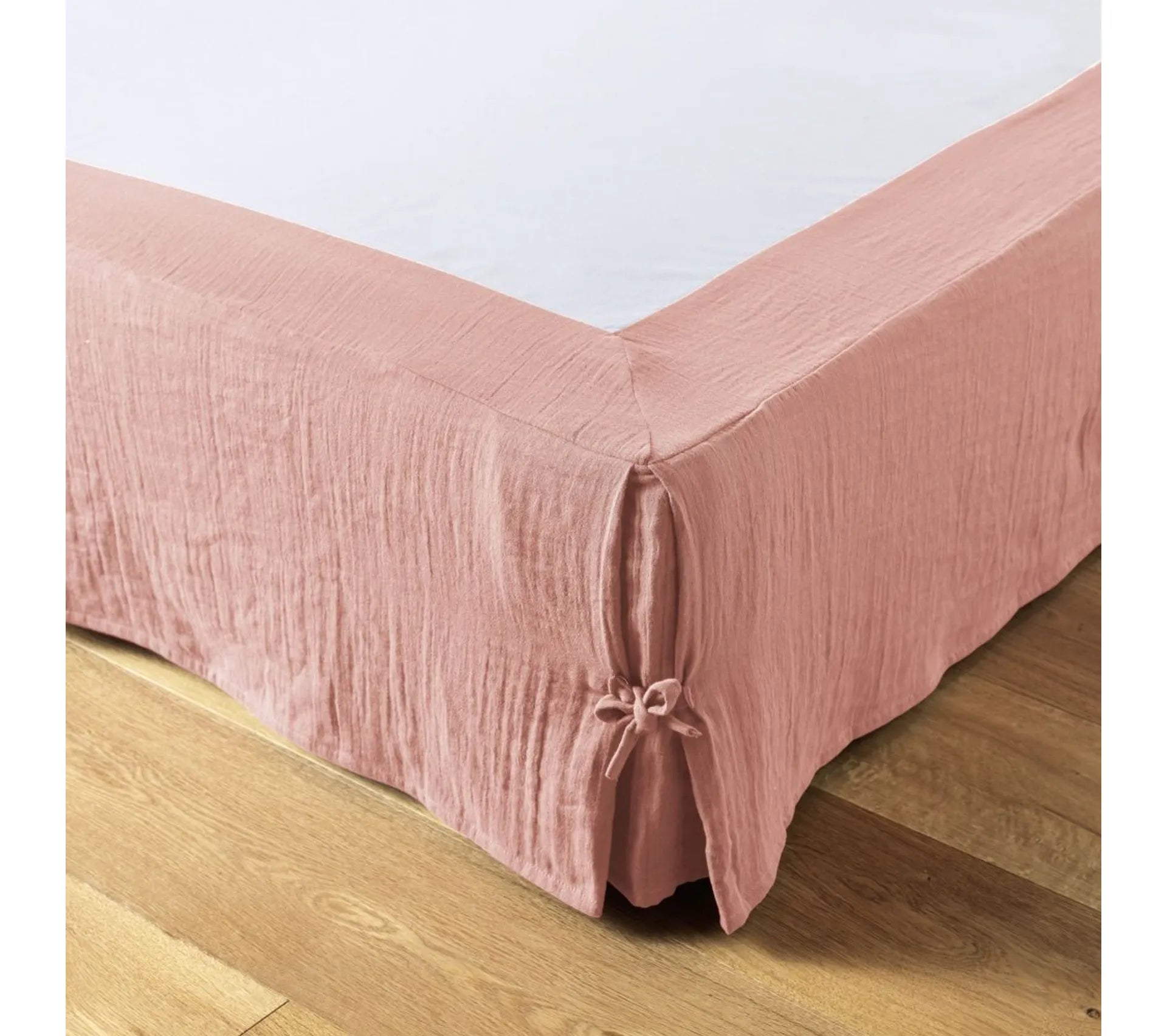 Cache sommier Gaze de coton Rose