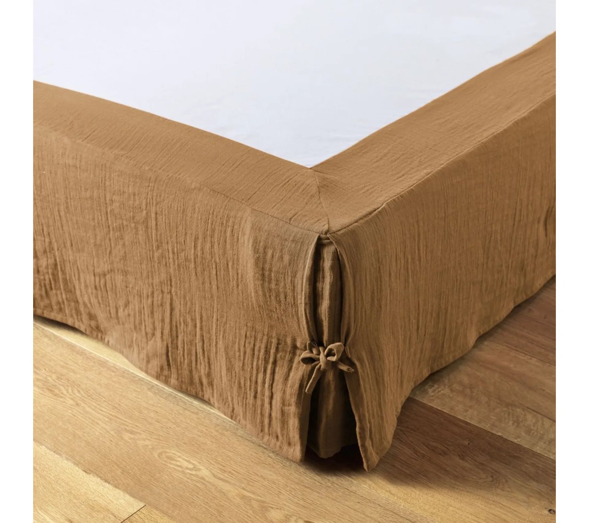 Cache sommier Gaze de coton Camel