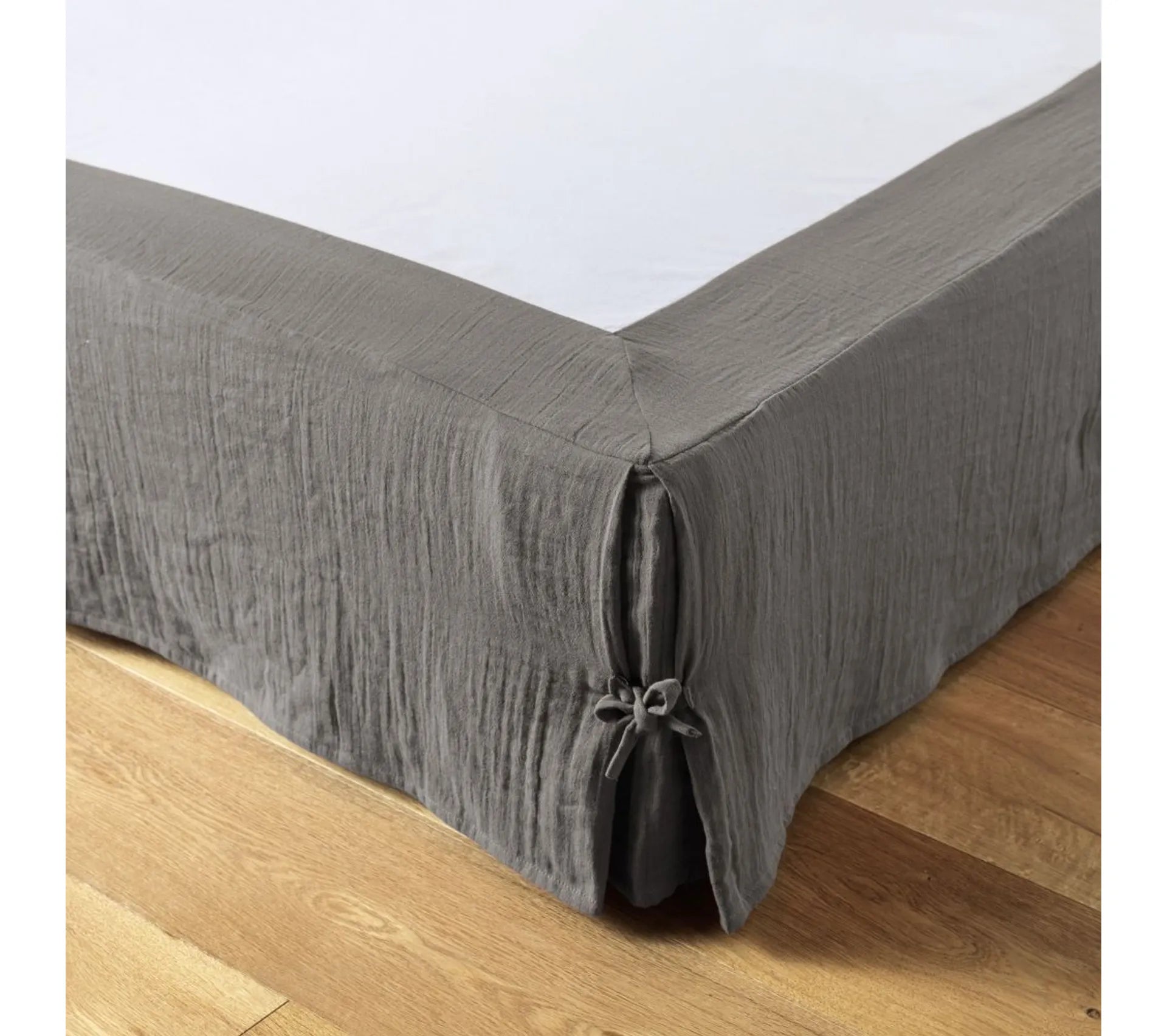 Cache sommier Gaze de coton Granit