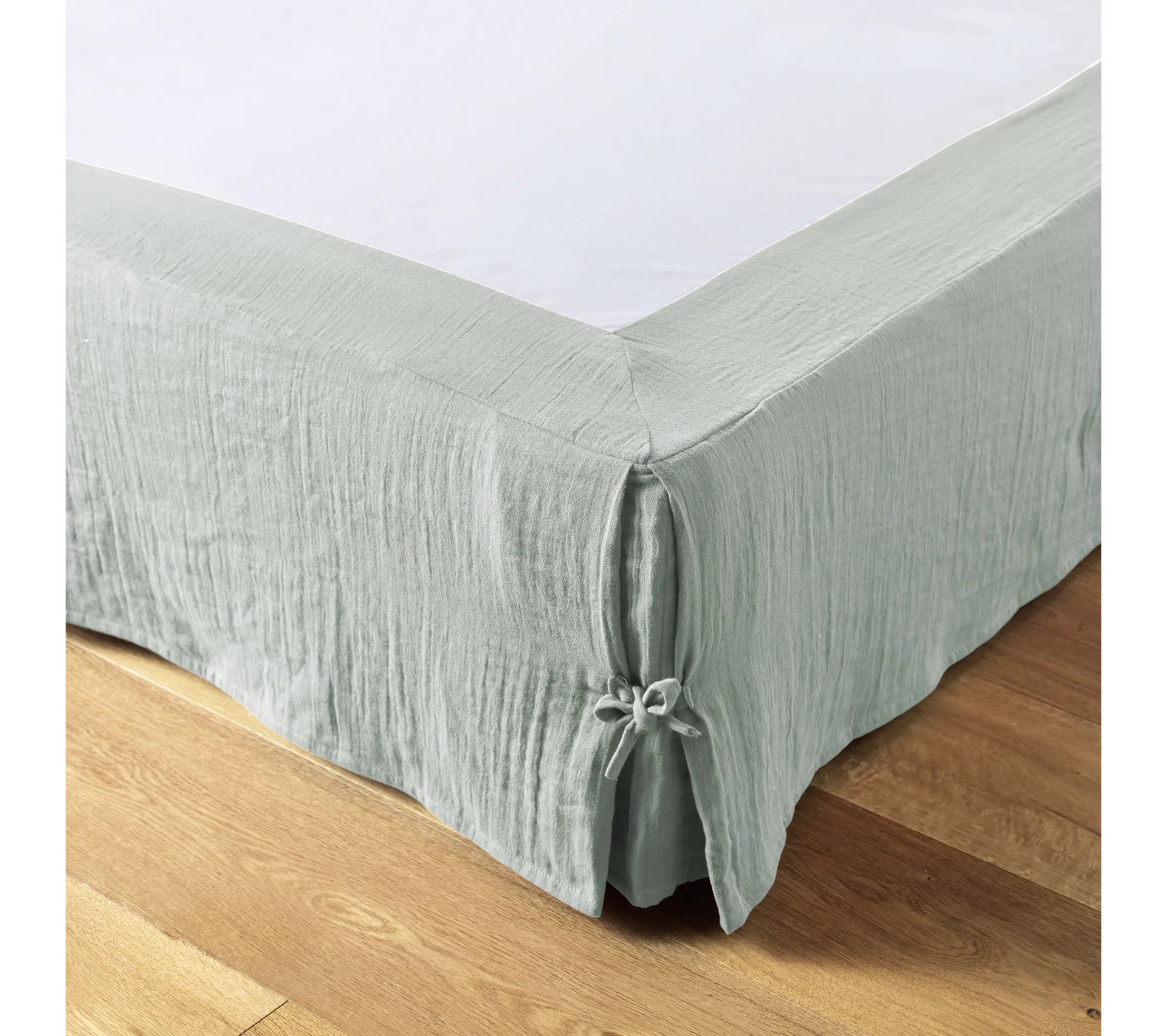 Cache sommier Gaze de Coton Eucalyptus