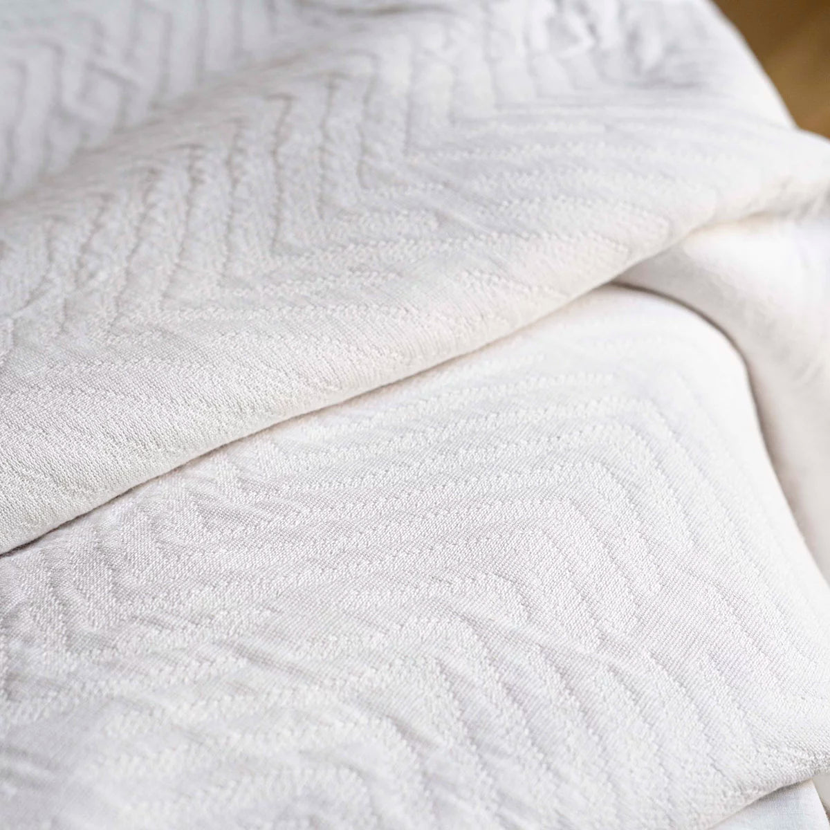 Couvre-lit Compas blanc cassé - Coton