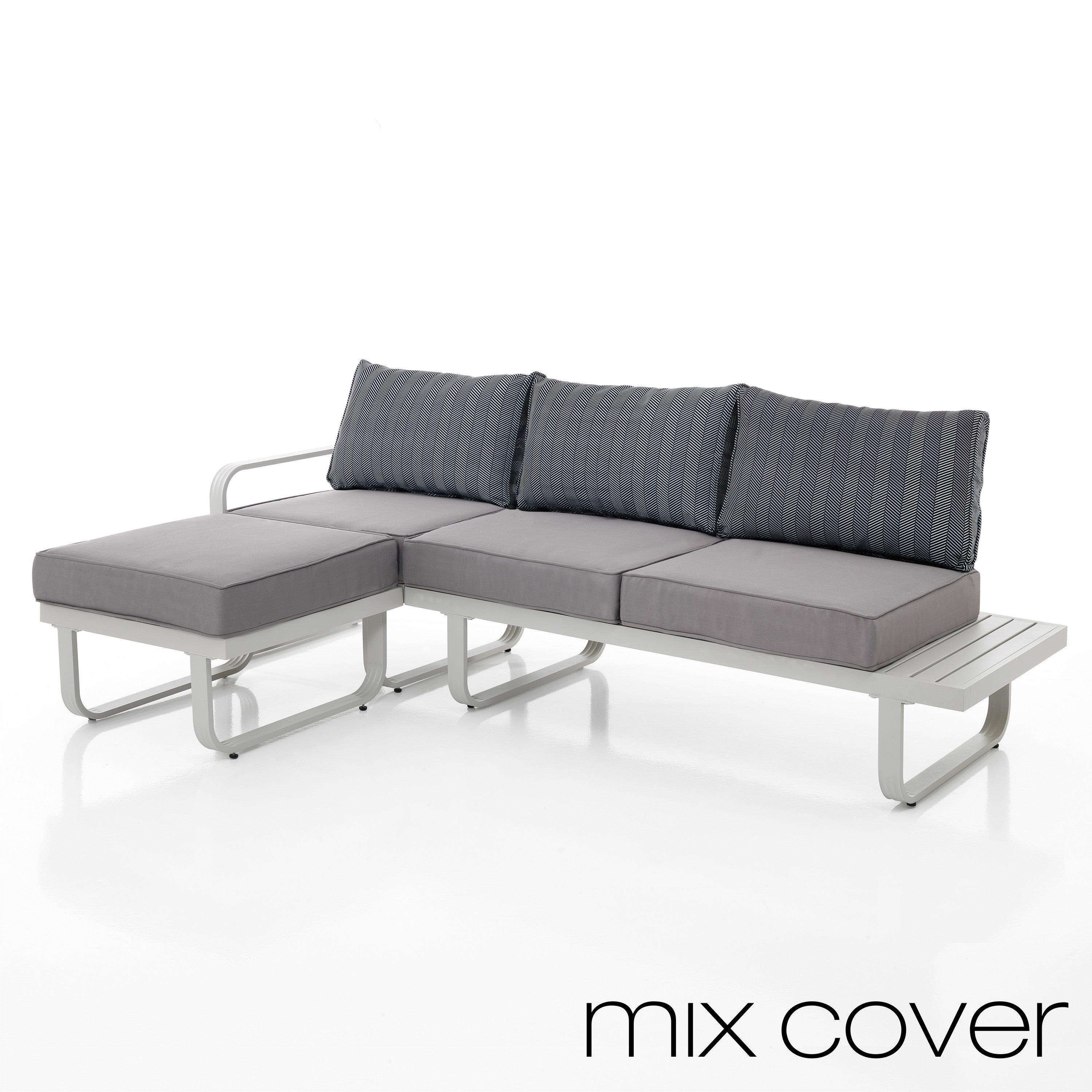 Canapé 3 places avec pouf d'extérieur