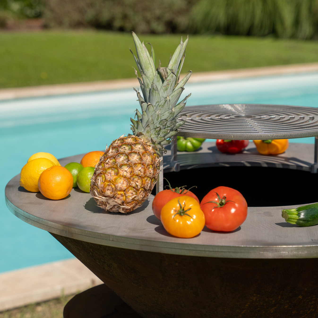 Brasero plancha Ellipse 100 corten plaque inox