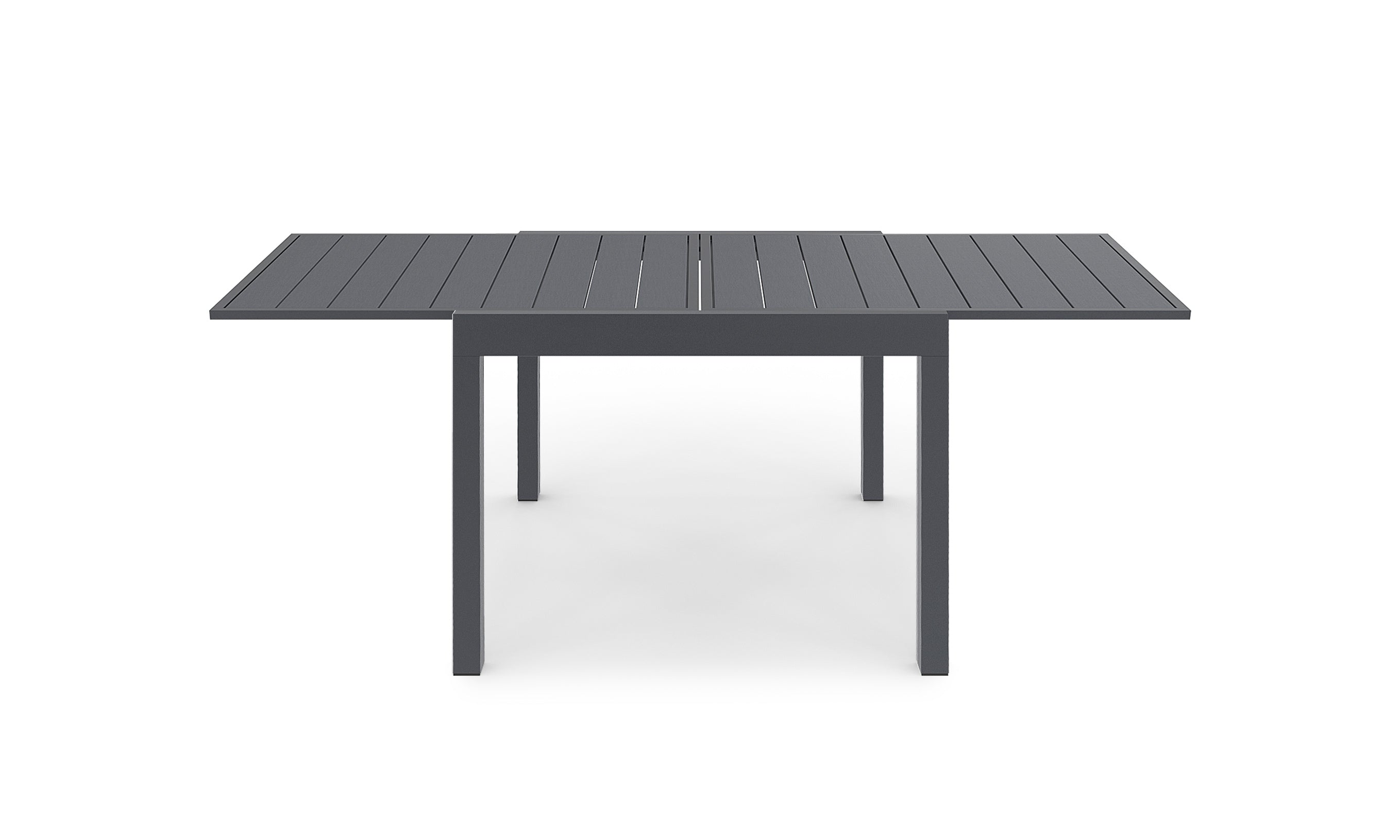 Table de jardin extensible en polywood 90-180cm gris anthracite