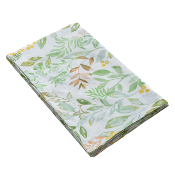 Drap plat - 240x300cm -  tissu percale -  fleurs vertes