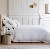 Housse de couette - 140x200cm - Dolly - satin de coton brodé - blanc