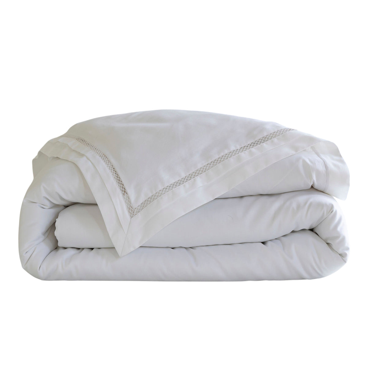 Housse de couette - 140x200cm - Dolly - satin de coton brodé - blanc