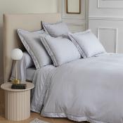 Taie oreiller - 65x65cm - Dolly - satin de coton brodé - perle