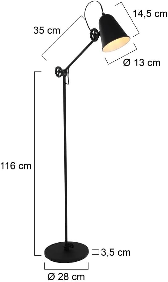 Lampadaire 1 lumière - noir - Anne lighting