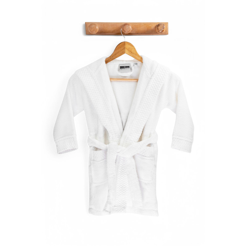 Peignoir de bain enfant uni - 12/14 ans - blanc