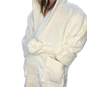 Peignoir de bain enfant uni - 12/14 ans - ivoire