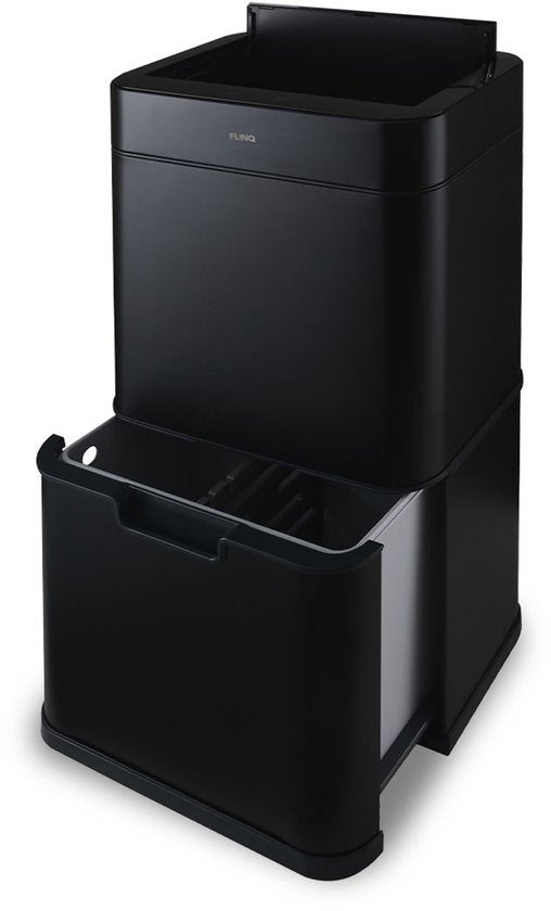 Poubelle de tri sélectif 3 bacs - Détecteur de mouvement - Senzaro 60L - Noire